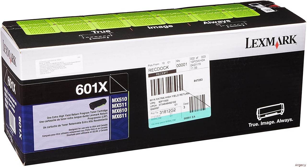 Lexmark 60F0XA0 60F1X00 20K Page Yield (New) - purchase from Argecy