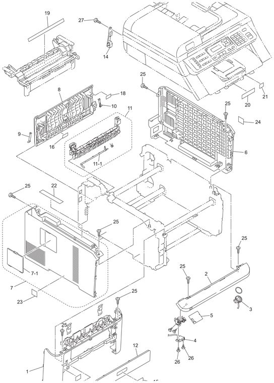DCP-9010CN Covers Parts Diagram
