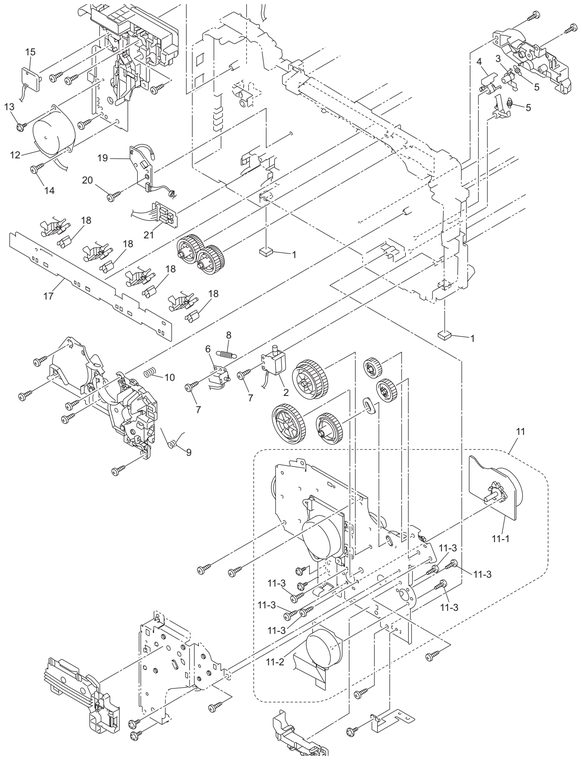 DCP-9010CN Frame L & Drive Unit Parts Diagram