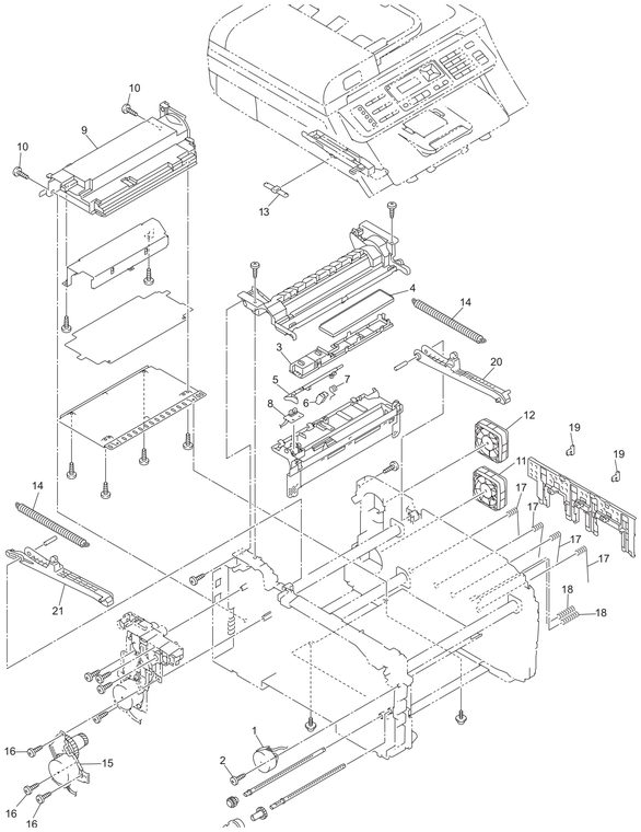 DCP-9010CN Frame Parts Diagram