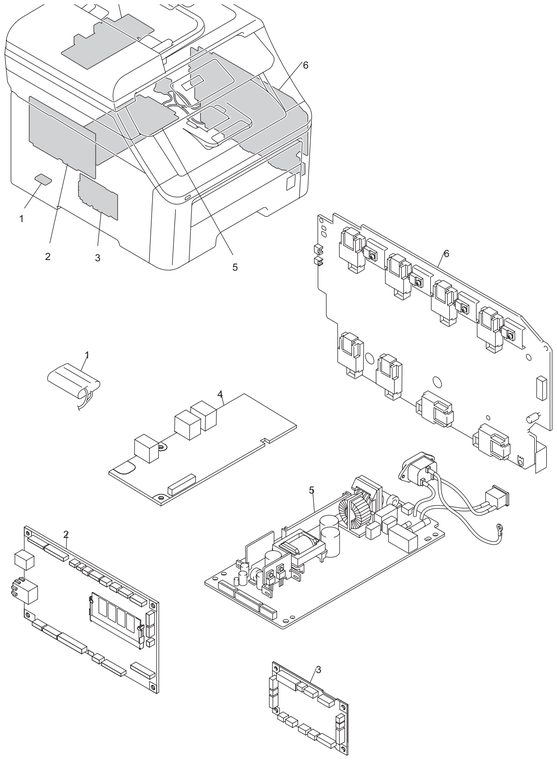 DCP-9010CN PCB Parts Diagram