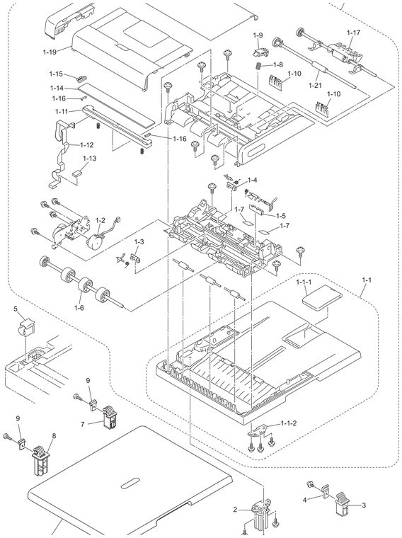 DCP-9015CDW ADF Parts Diagram