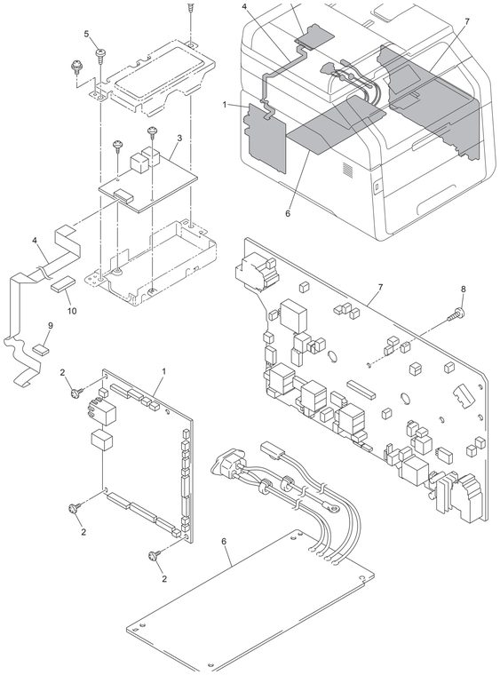 DCP-9015CDW PCB Parts Diagram