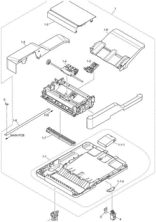 DCP-L5500 11. ADF & DOCUMENT COVER Parts Diagram