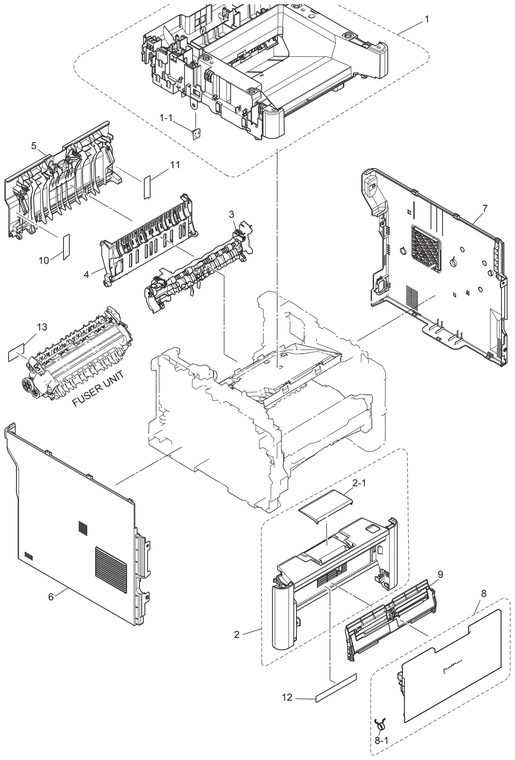 DCP-L5500 9. COVERS & LABELS Parts Diagram