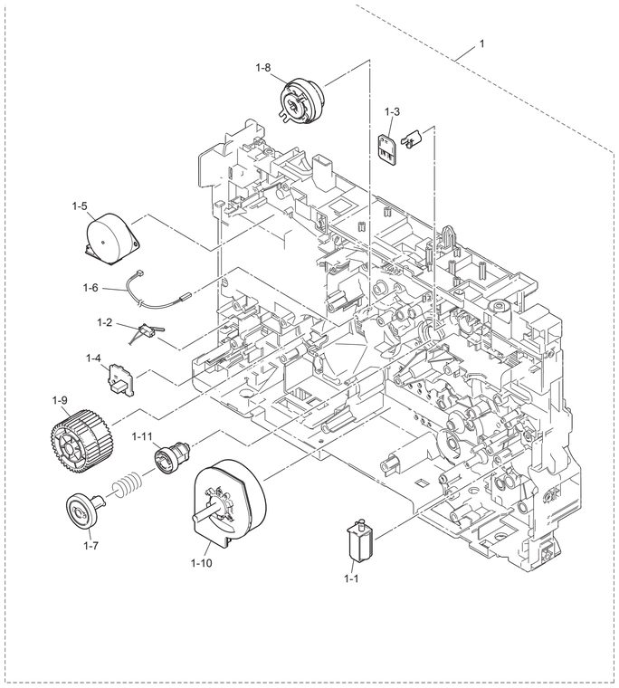 DCP-L5500 1. FRAME L&DRIVE UNIT Parts Diagram