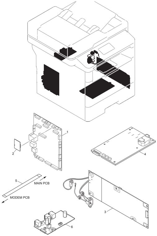 DCP-L5500 13. PCB Parts Diagram