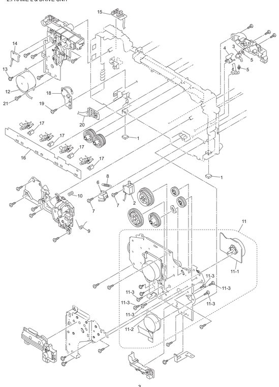 HL3040 Frame L & Drive Unit Parts Diagram