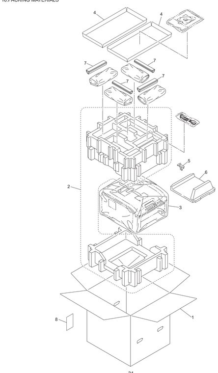 HL3040 Packing Materials Parts Diagram