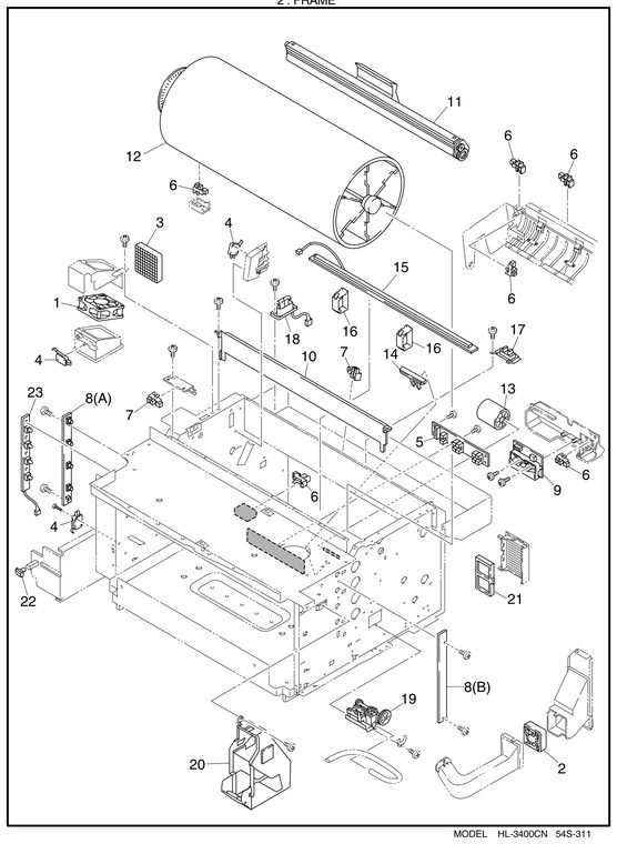 Brother HL3400 frame