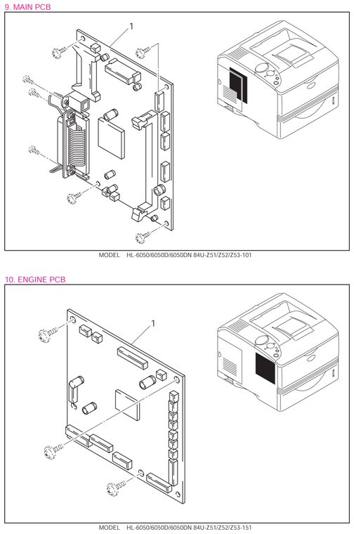 HL6050 Main Pcb Parts Diagram