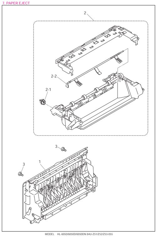 HL6050 Paper Eject Parts Diagram