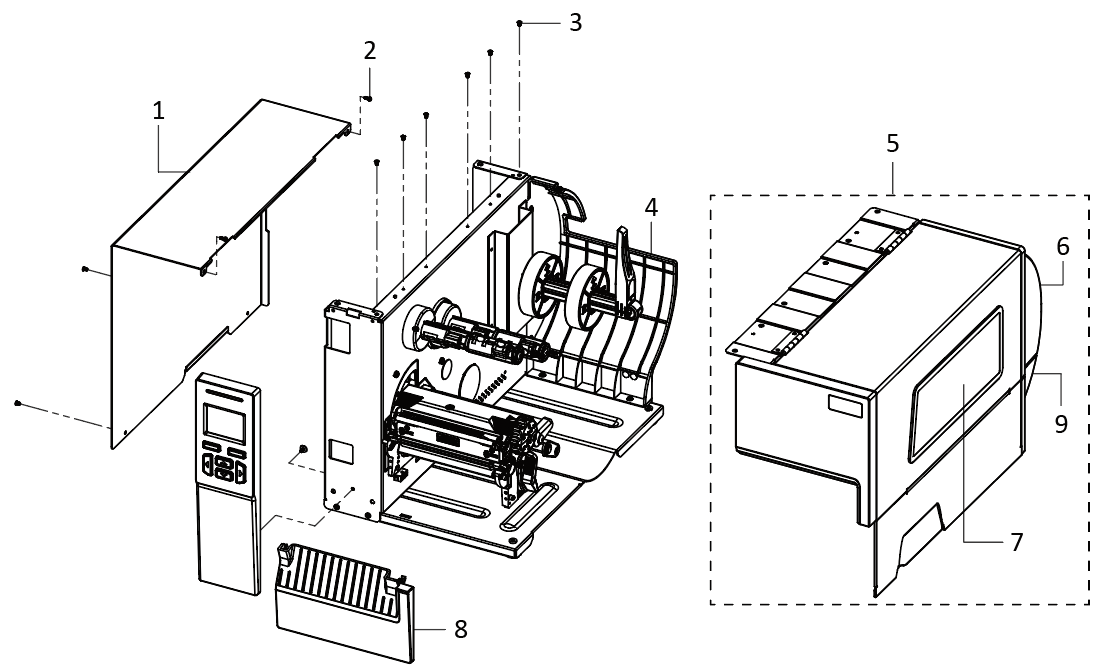 TSC MB241 Printer Cover Assemblies