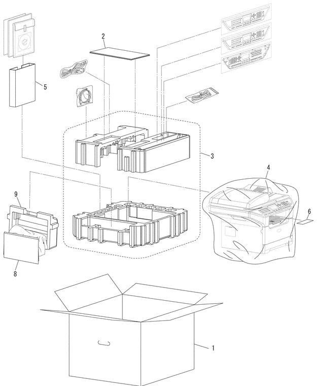 MFC8870 Packing Materials Parts Diagram