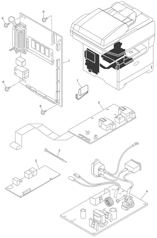 MFC8870 Pcb Parts Diagram