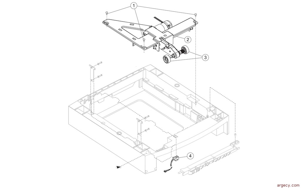 Parts diagram - Lexmark 2000-sheet Hi-Cap Drawer T64x Parts