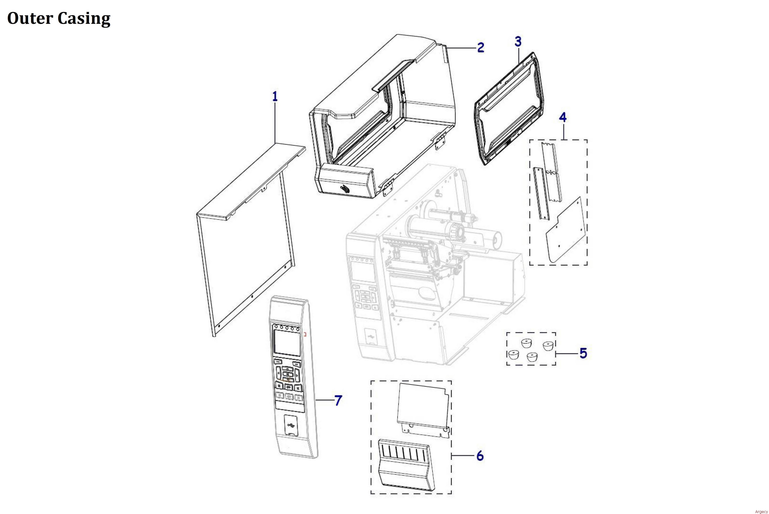 Zebra ZT600 ZT610 Series Parts Argecy