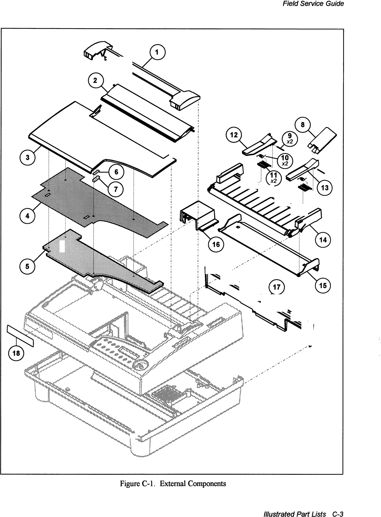 AMT 6310 6350 External components exploded parts diagram