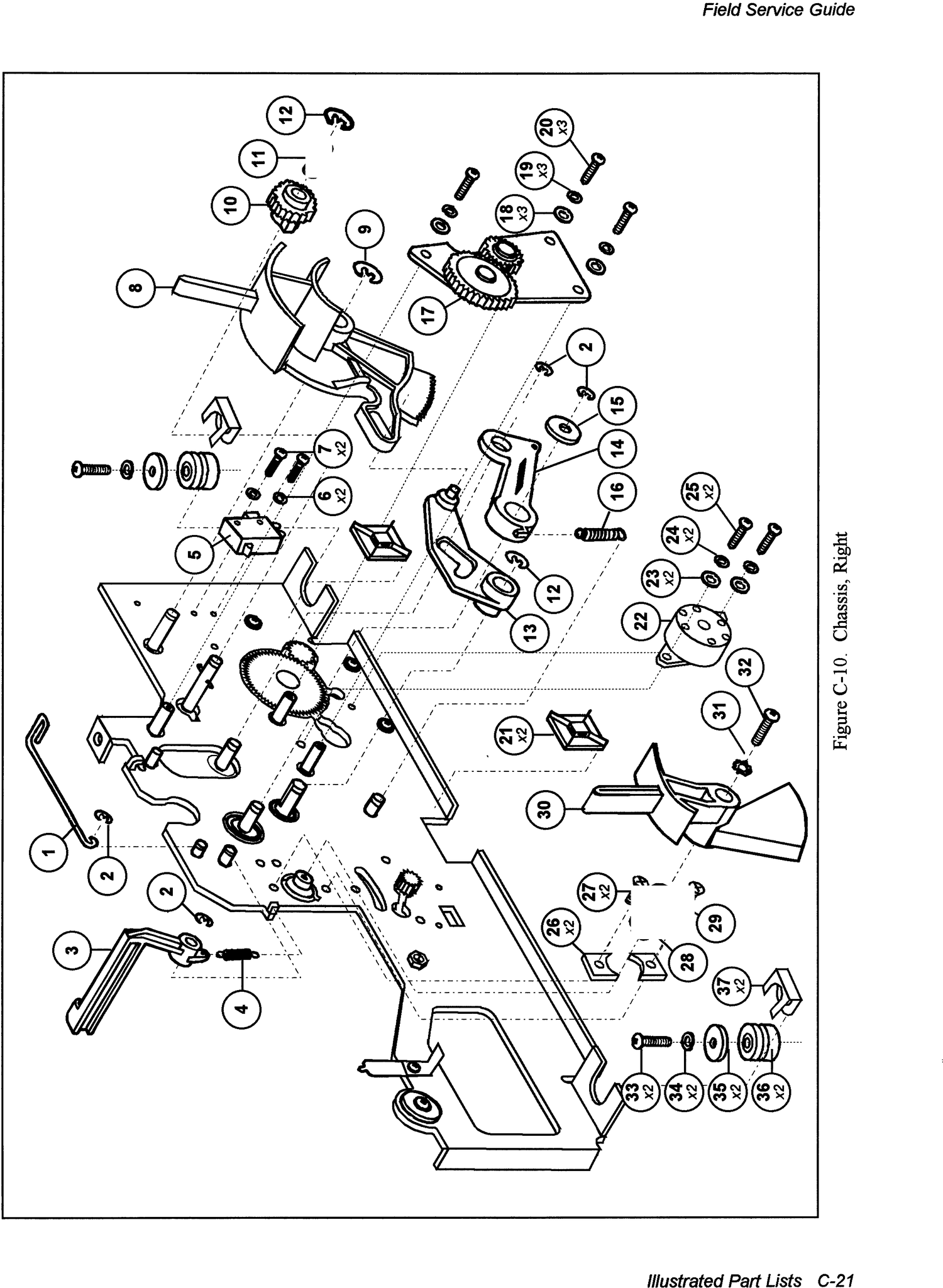 AMT 6310 6350 Chassis, right exploded parts diagram