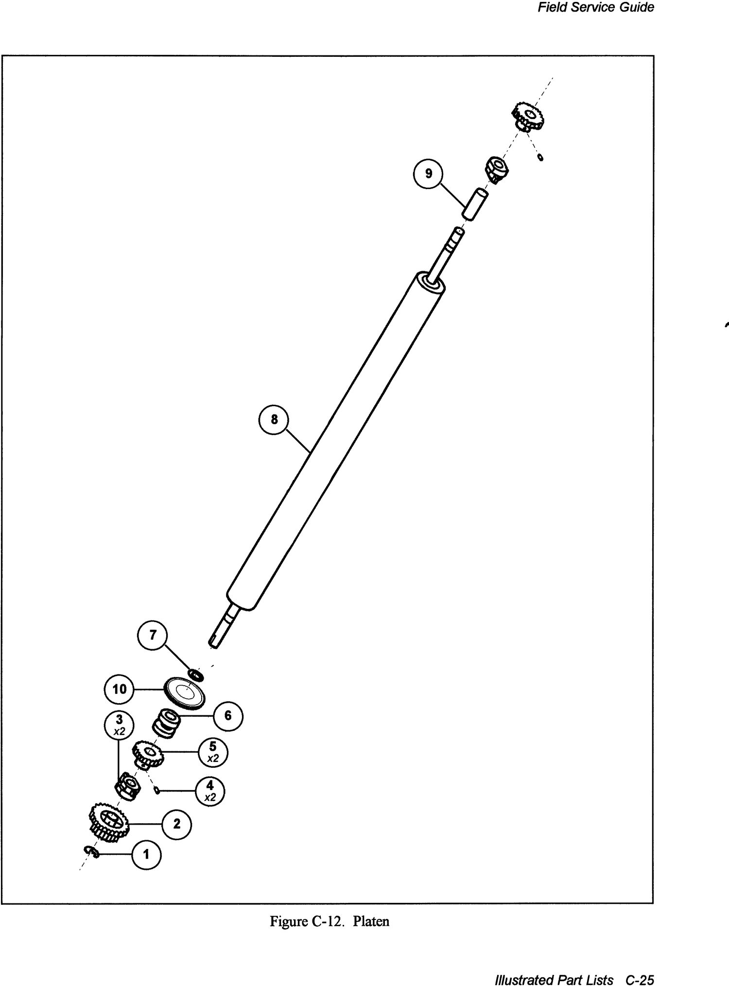 AMT 6310 6350 Platen exploded parts diagram