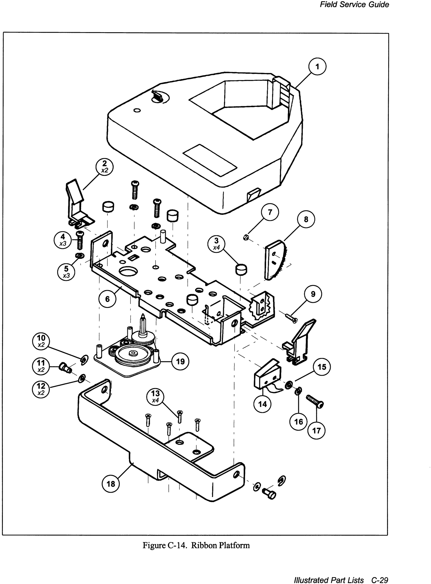AMT 6310 6350 Ribbon platform exploded parts diagram