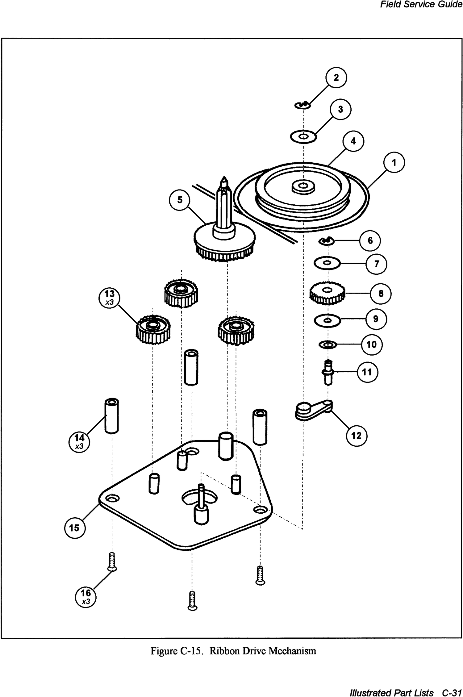 AMT 6310 6350 Ribbon drive mechanism exploded parts diagram