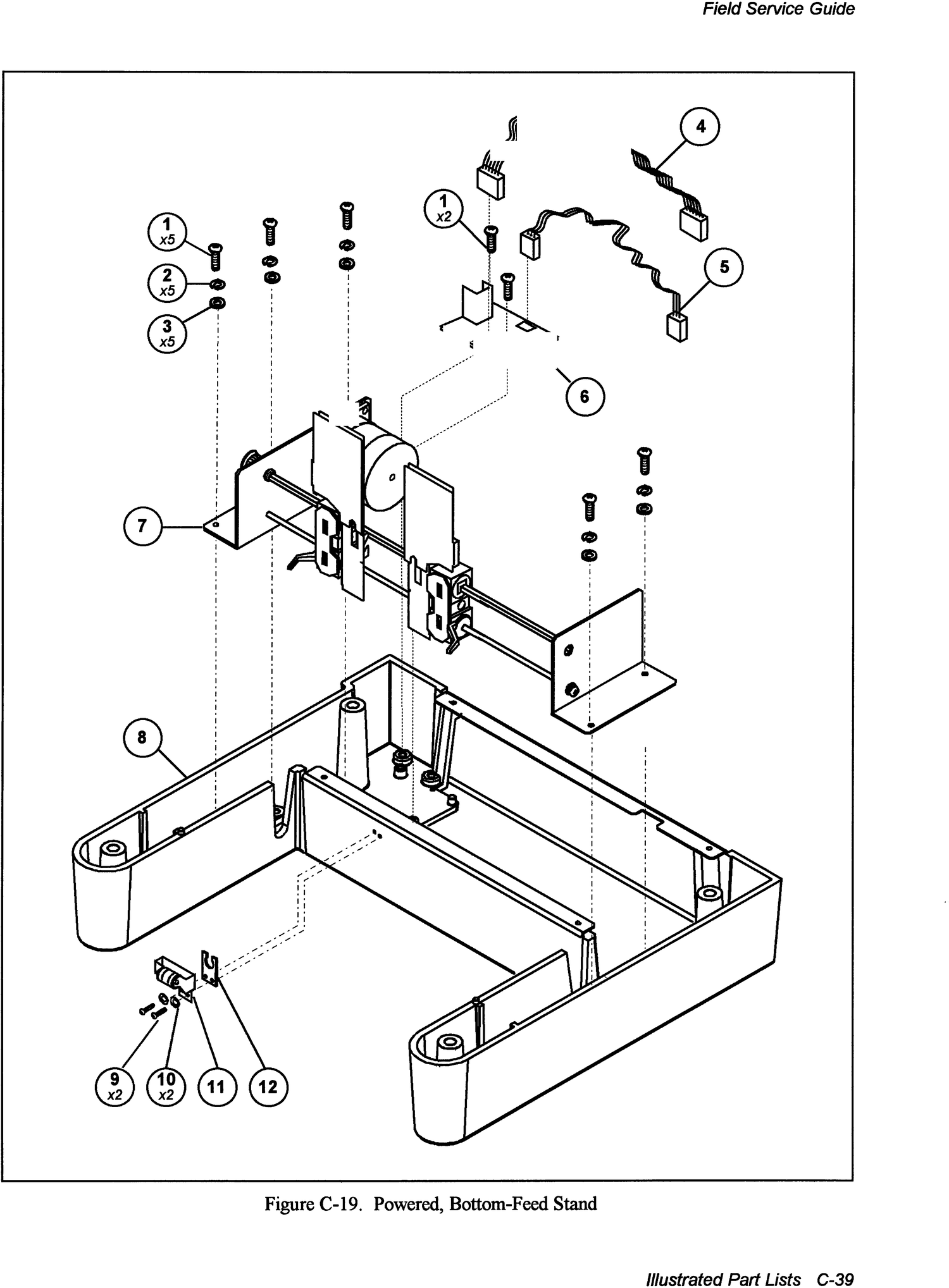 AMT 6310 6350 Powered, bottom-feed stand exploded parts diagram