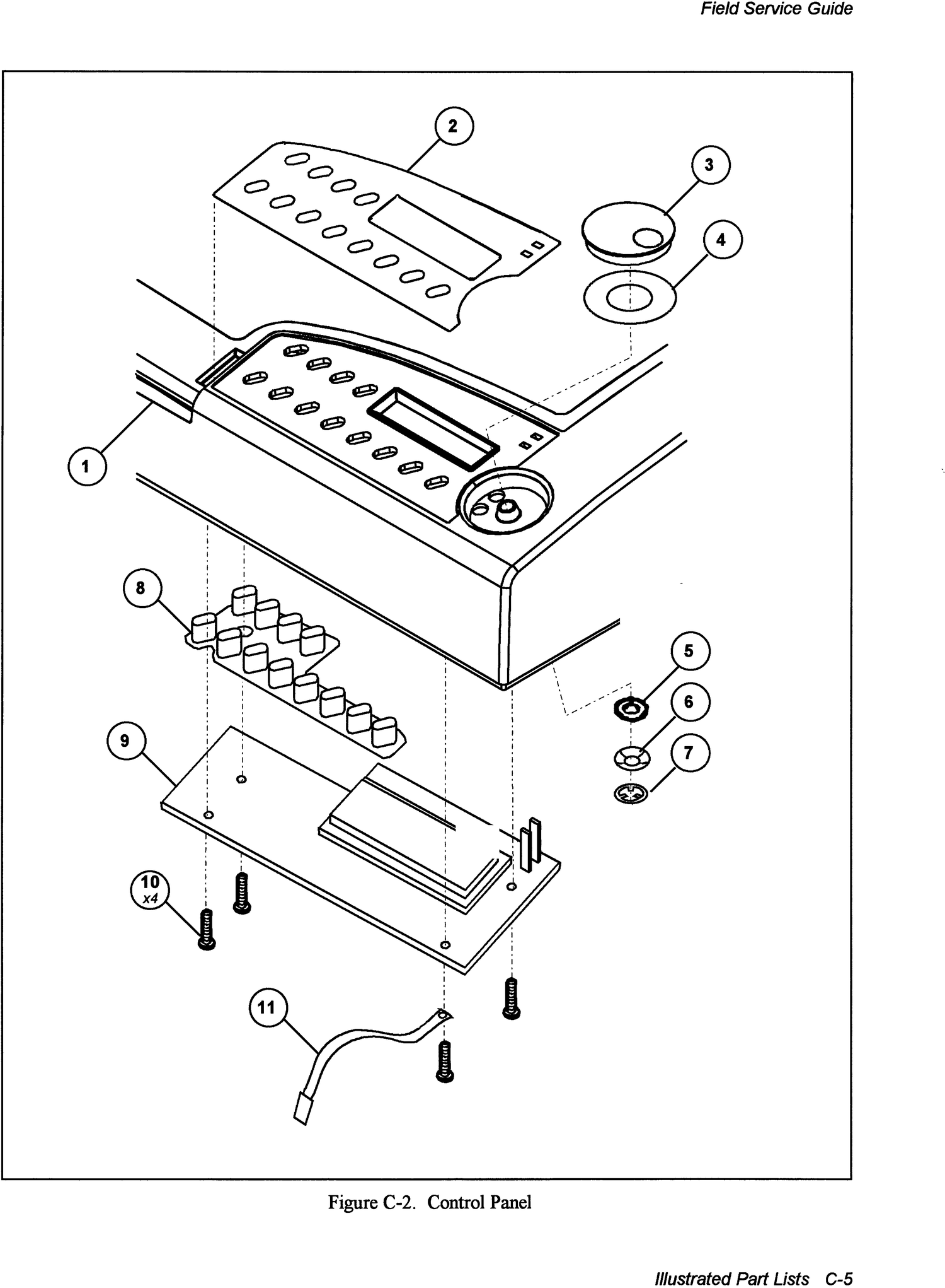 AMT 6310 6350 Control panel exploded parts diagram