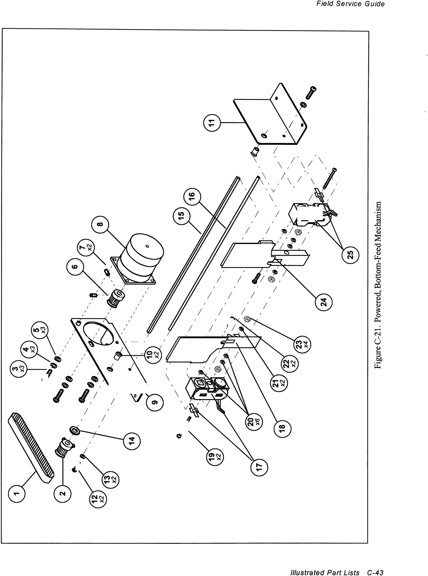 AMT 6310 6350 Powered, bottom-feed mechanism exploded parts diagram