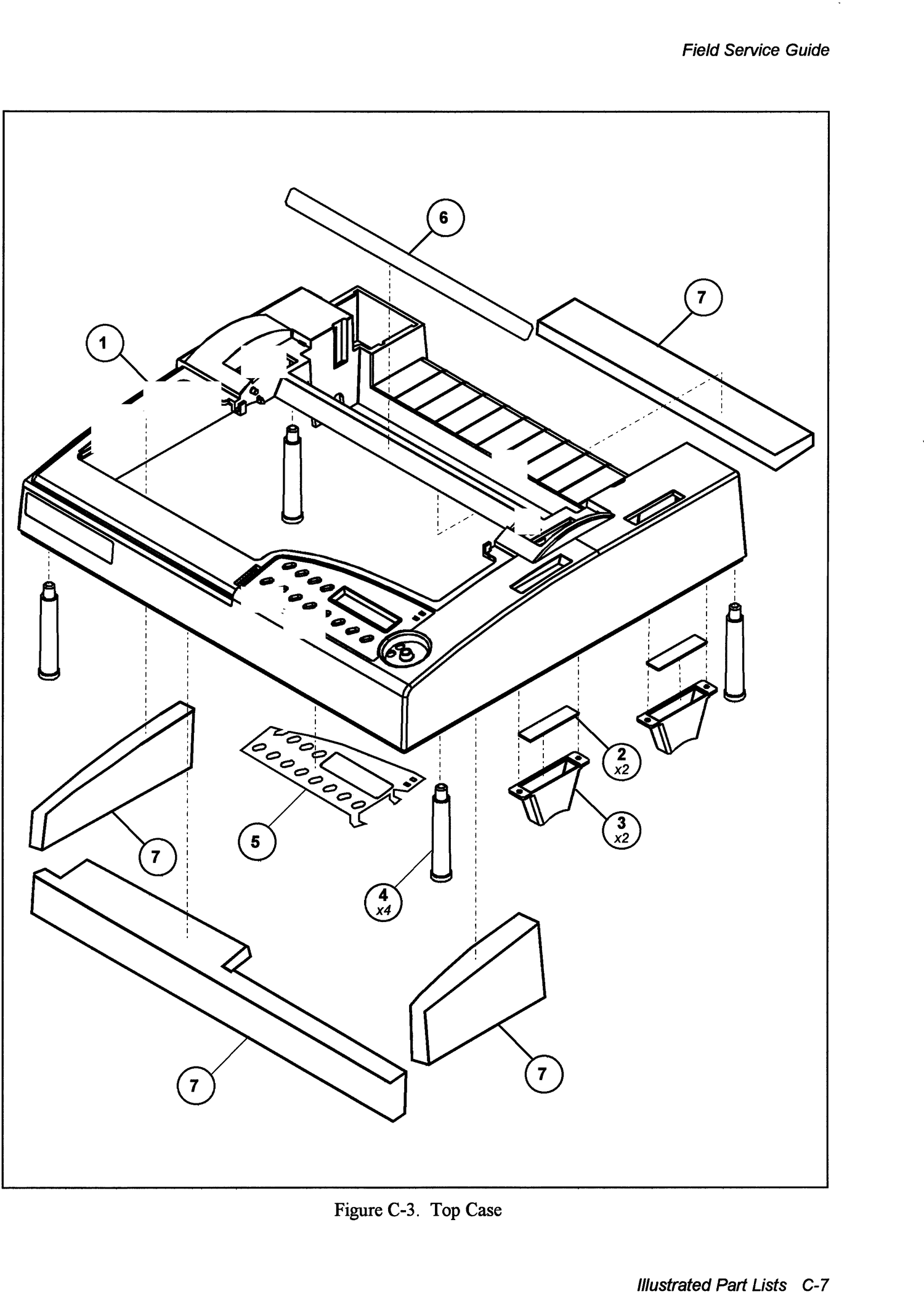 AMT 6310 6350 Top case exploded parts diagram