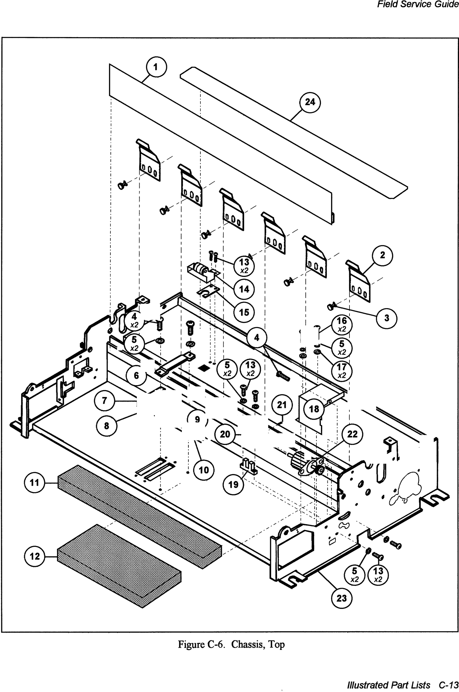 AMT 6310 6350 Chassis, top exploded parts diagram