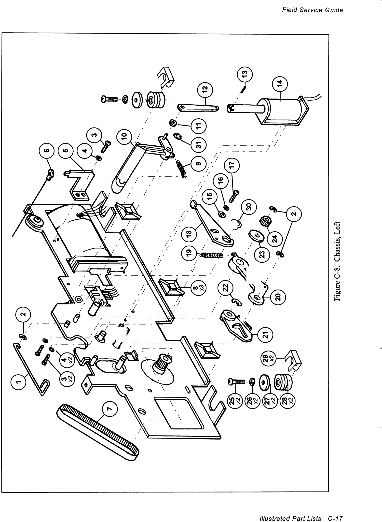 AMT 6310 6350 Chassis, left exploded parts diagram