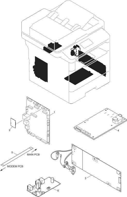 13. PCB parts diagram - Brother MFC-L6900DW Parts