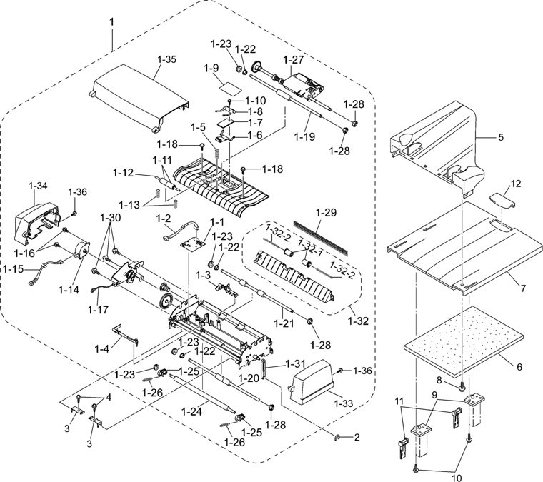 1. ADF&TRAY parts diagram - Brother MFC9100C Parts