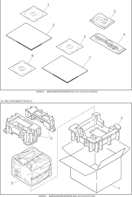 15. ACCESSORIES parts diagram - Brother HL 6050D 6050DN 6050DW Parts