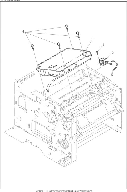 2. LASER UNIT parts diagram - Brother HL 6050D 6050DN 6050DW Parts