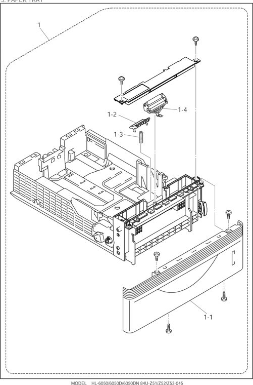 5. PAPER TRAY parts diagram - Brother HL 6050D 6050DN 6050DW Parts