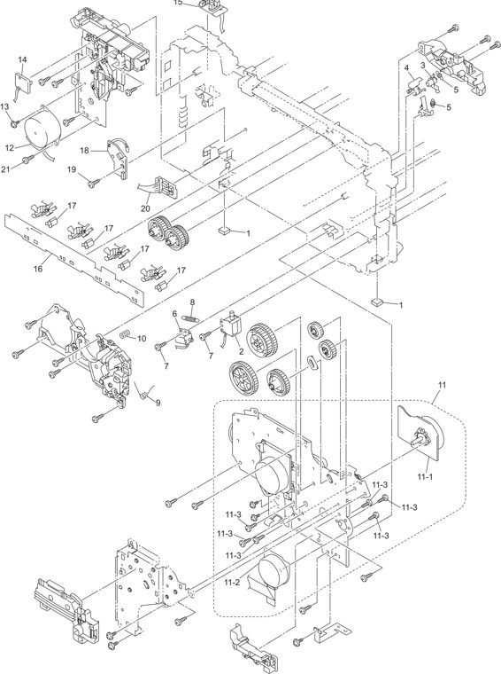 2. FRAME L & DRIVE UNIT parts diagram - Brother HL-3040CN HL-3045CN HL-3070CW HL-3075CW Parts