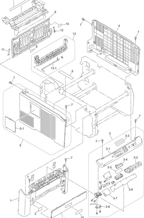 9. COVERS & LABELS parts diagram - Brother HL-3040CN HL-3045CN HL-3070CW HL-3075CW Parts