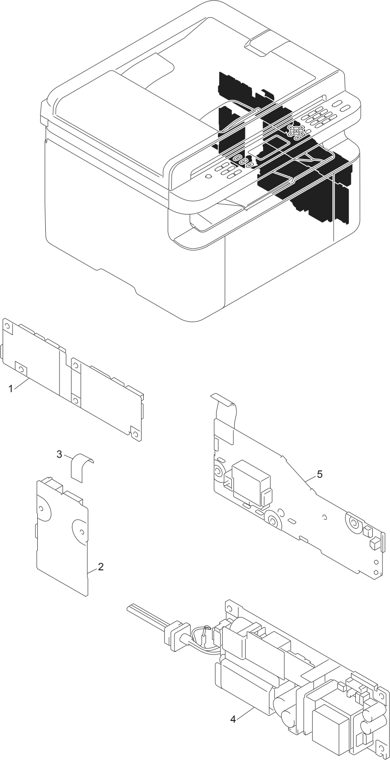 10. PCB parts diagram - Brother Parts for DCP-1610W 1612W 1615NW 1616NW 1617NW 1618W 1622W MFC-1910W 1911W 1911NW 1912W 1915W 1916NW 1919NW