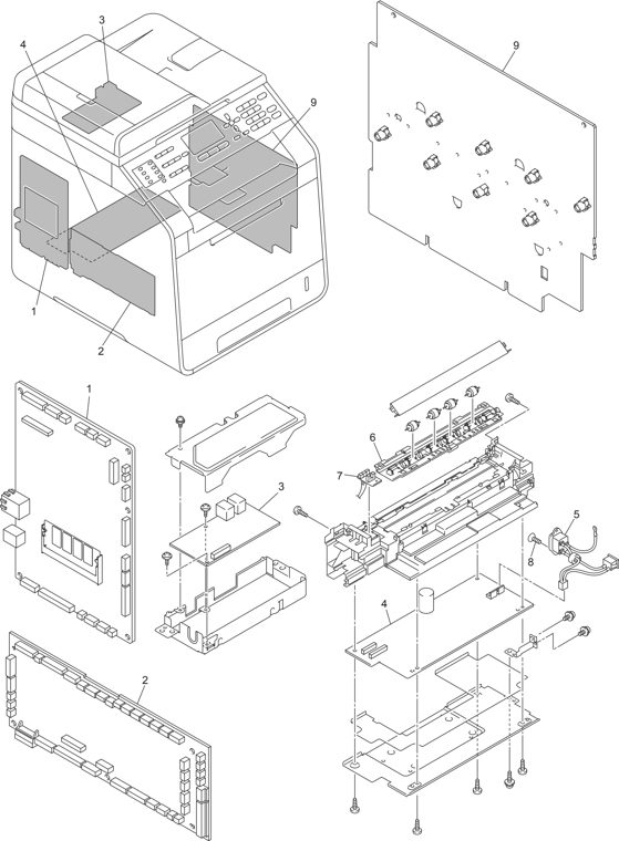 14. PCB parts diagram - Brother Parts for DCP-9055CDN DCP-9270CDN MFC-9460CDN MFC-9465CDN MFC-9560CDW MFC-9970CDW