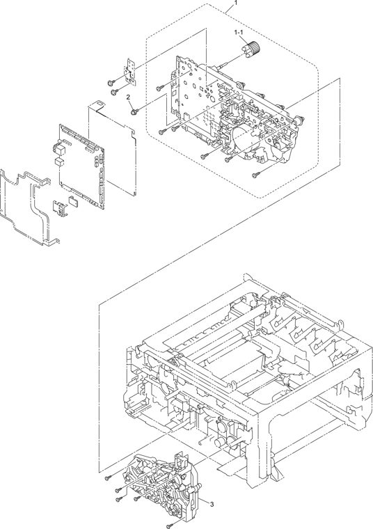 1. FRAME L & DRIVE UNIT parts diagram - Brother Parts for DCP-9015 DCP-9017 DCP-9020 MFC-9130 MFC-9140 MFC-9330 MFC-9335 MFC-9340
