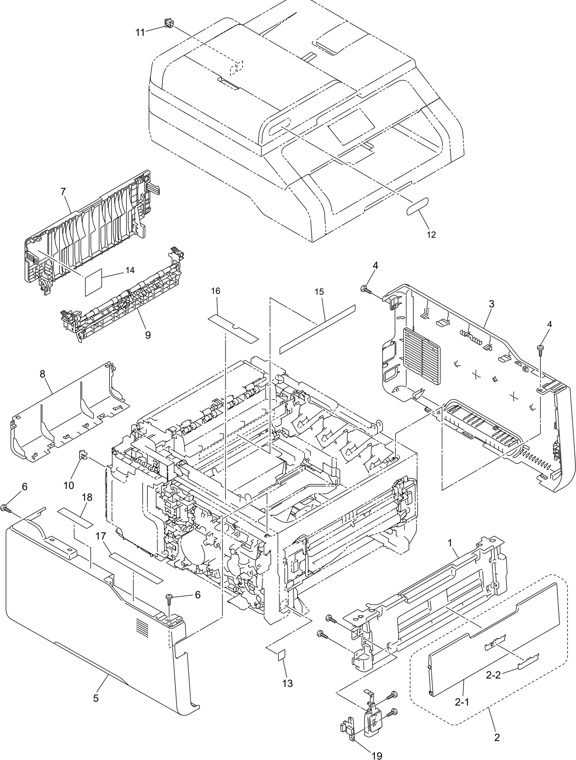 10. COVERS & LABELS parts diagram - Brother Parts for DCP-9015 DCP-9017 DCP-9020 MFC-9130 MFC-9140 MFC-9330 MFC-9335 MFC-9340