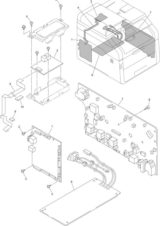 14. PCB parts diagram - Brother Parts for DCP-9015 DCP-9017 DCP-9020 MFC-9130 MFC-9140 MFC-9330 MFC-9335 MFC-9340