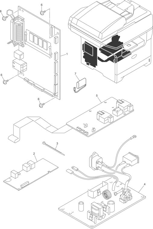 13. PCB parts diagram - Brother MFC-8870DW MFC8860DN Parts