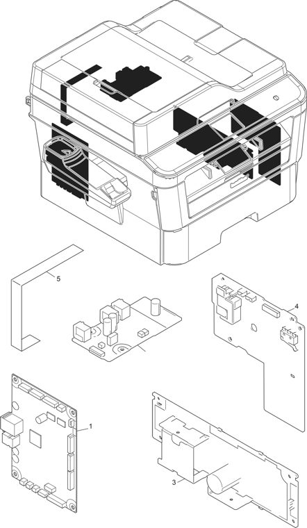 12. PCB parts diagram - Brother Parts for DCP-7080 7080D 7180DN DCP-L2500D L2520D L2520DW DCP-L2540DN L2540DW L2541DW L2560DW HL-L2380DW MFC-7380 7480D 7880DN MFC-L2680W L2685DW L2700D L2700DN L2700DW MFC-L2701D L2701DW L2703DW L2705DW L2707DW MFC-L2720DW L2740DW