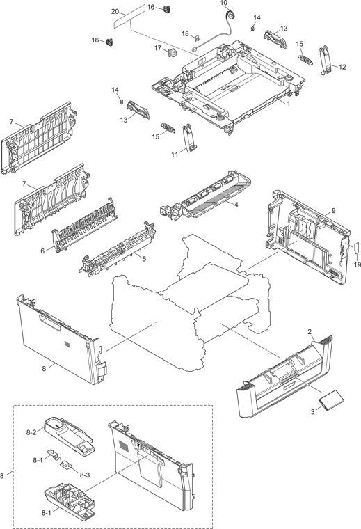 8. COVERS & LABELS parts diagram - Brother Parts for DCP-7080 7080D 7180DN DCP-L2500D L2520D L2520DW DCP-L2540DN L2540DW L2541DW L2560DW HL-L2380DW MFC-7380 7480D 7880DN MFC-L2680W L2685DW L2700D L2700DN L2700DW MFC-L2701D L2701DW L2703DW L2705DW L2707DW MFC-L2720DW L2740DW