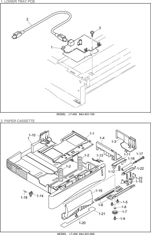 2. PAPER CASSETTE parts diagram - Brother LT-400 Parts