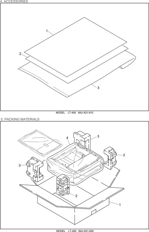 4. ACCESSORIES parts diagram - Brother LT-400 Parts