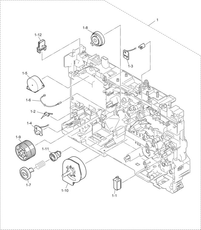 1. FRAME L & DRIVE UNIT parts diagram - Brother Parts for HL-5580D 5585D 5590DN 5595DN L5000D L5100DN L5100DNT L5102DW L5200DW L5202DW L5200DWT L6250DN L6200DW L6202DW L6250DW L6200DWT L6300DW L6300DWT L6400DW L6402DW L6400DWT